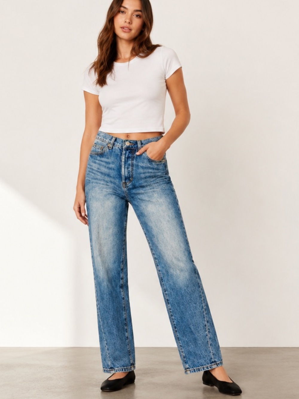 SR vs Sandrine Rose High Rise Straight Leg Jeans Size 24 NWT Button Fly